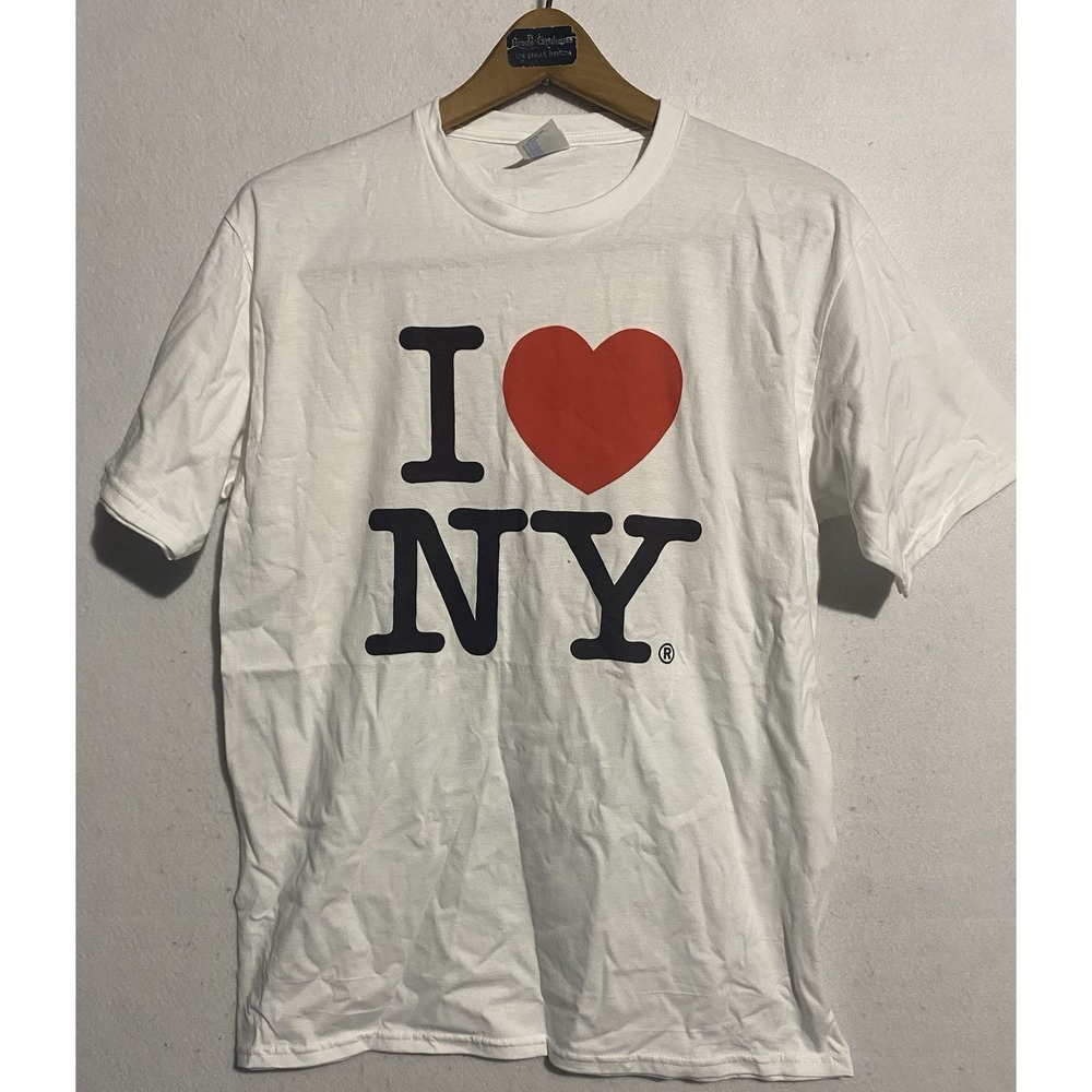 I Love New York White T Shirt Mens Medium Travel Casual